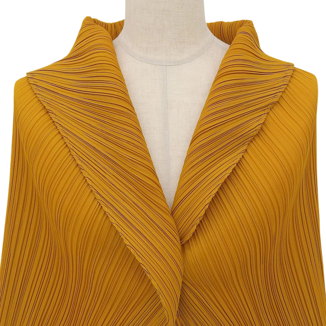 Excellent PLEATS PLEASE cardigan Long sleeve Brown polyester Women 4 PP23-JO164