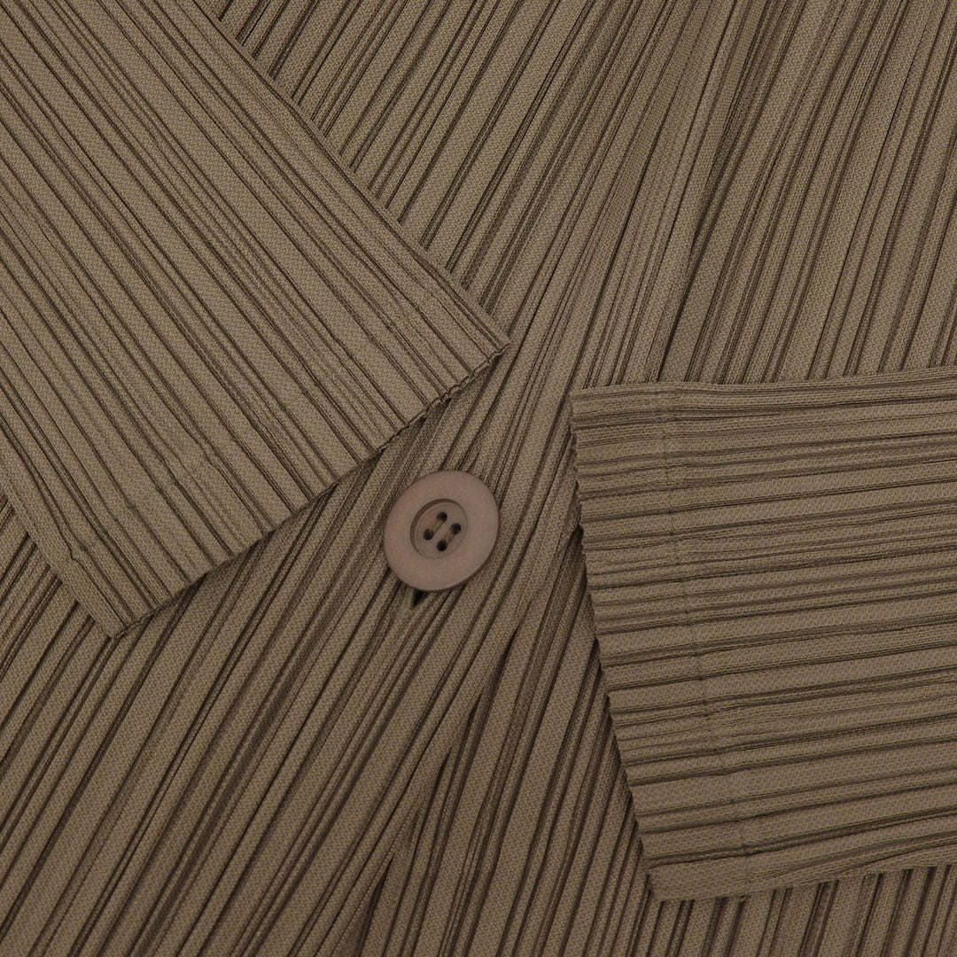 Excellent PLEATS PLEASE Jacket cardigan Khaki polyester Women 2 PP51-JA451