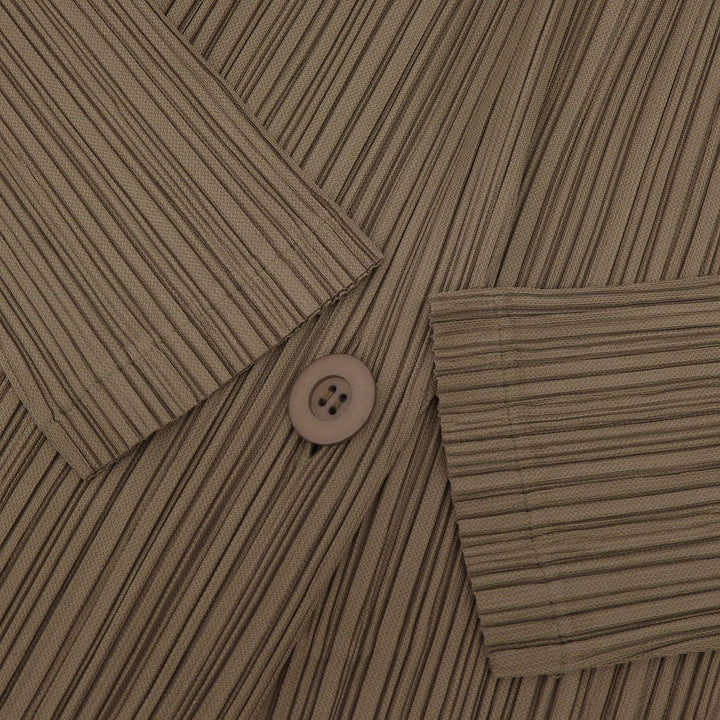 Excellent PLEATS PLEASE Jacket cardigan Khaki polyester Women 2 PP51-JA451
