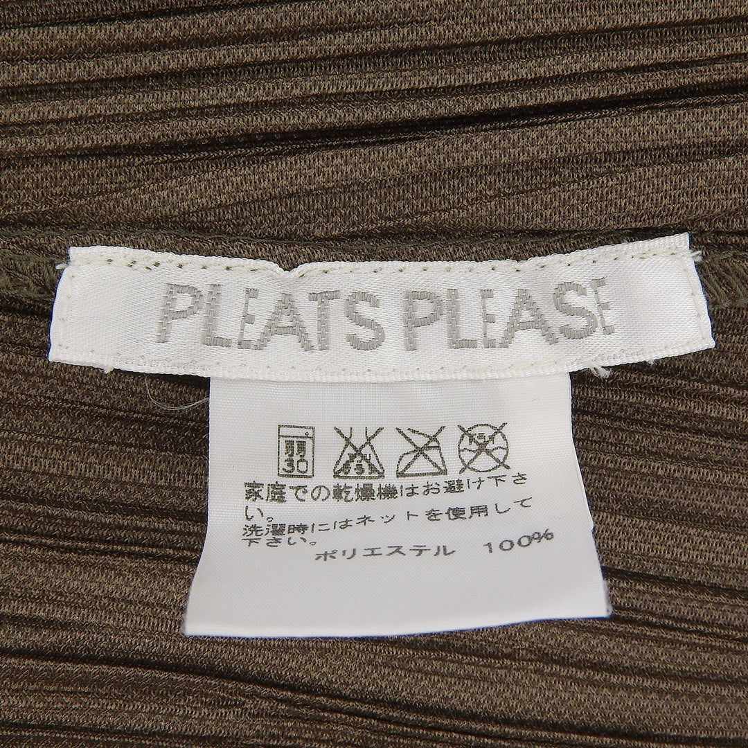 Excellent PLEATS PLEASE Jacket cardigan Khaki polyester Women 2 PP51-JA451