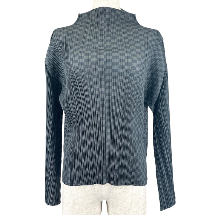 Great PLEATS PLEASE T-shirt High neck Charcoal gray polyester Women 3 PP31-JK916