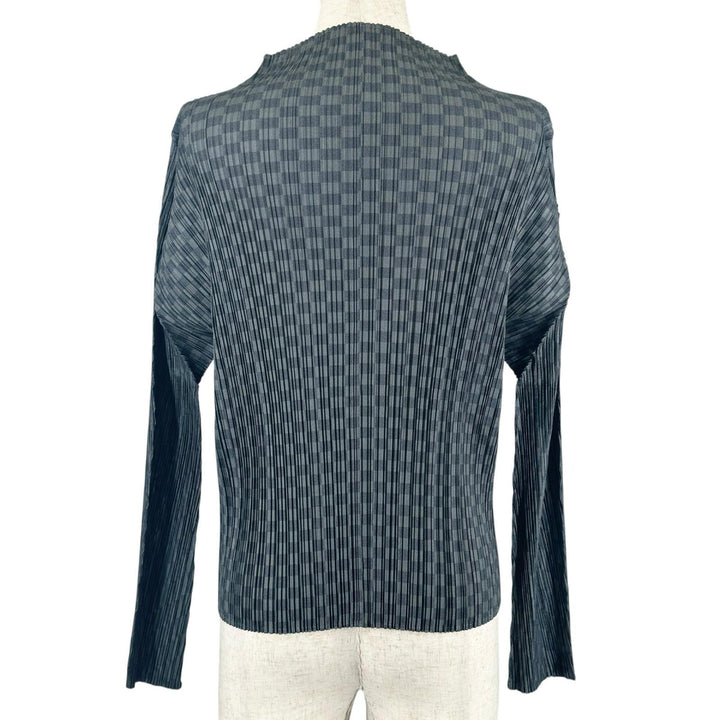 Great PLEATS PLEASE T-shirt High neck Charcoal gray polyester Women 3 PP31-JK916