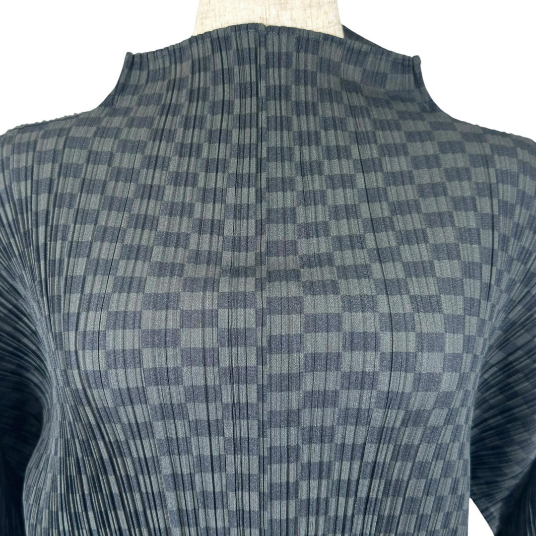 Great PLEATS PLEASE T-shirt High neck Charcoal gray polyester Women 3 PP31-JK916