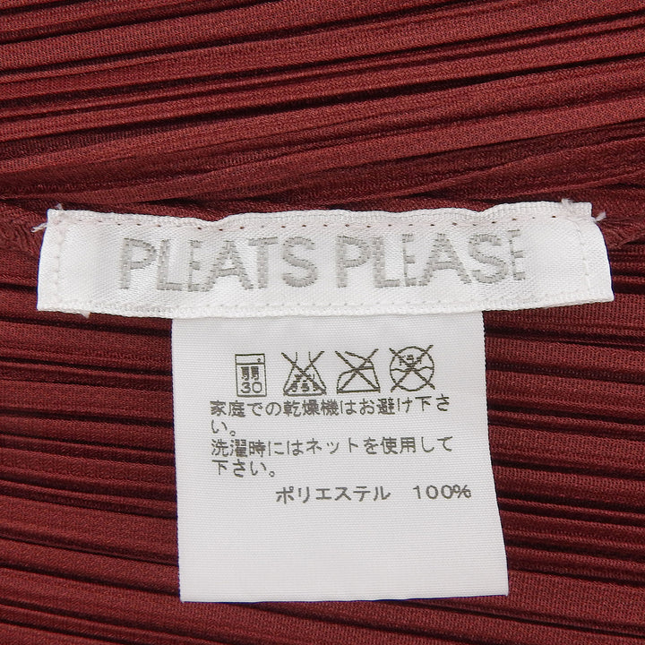 Excellent PLEATS PLEASE one piece No sleeve wine-red Women 3 PP31-JH130
