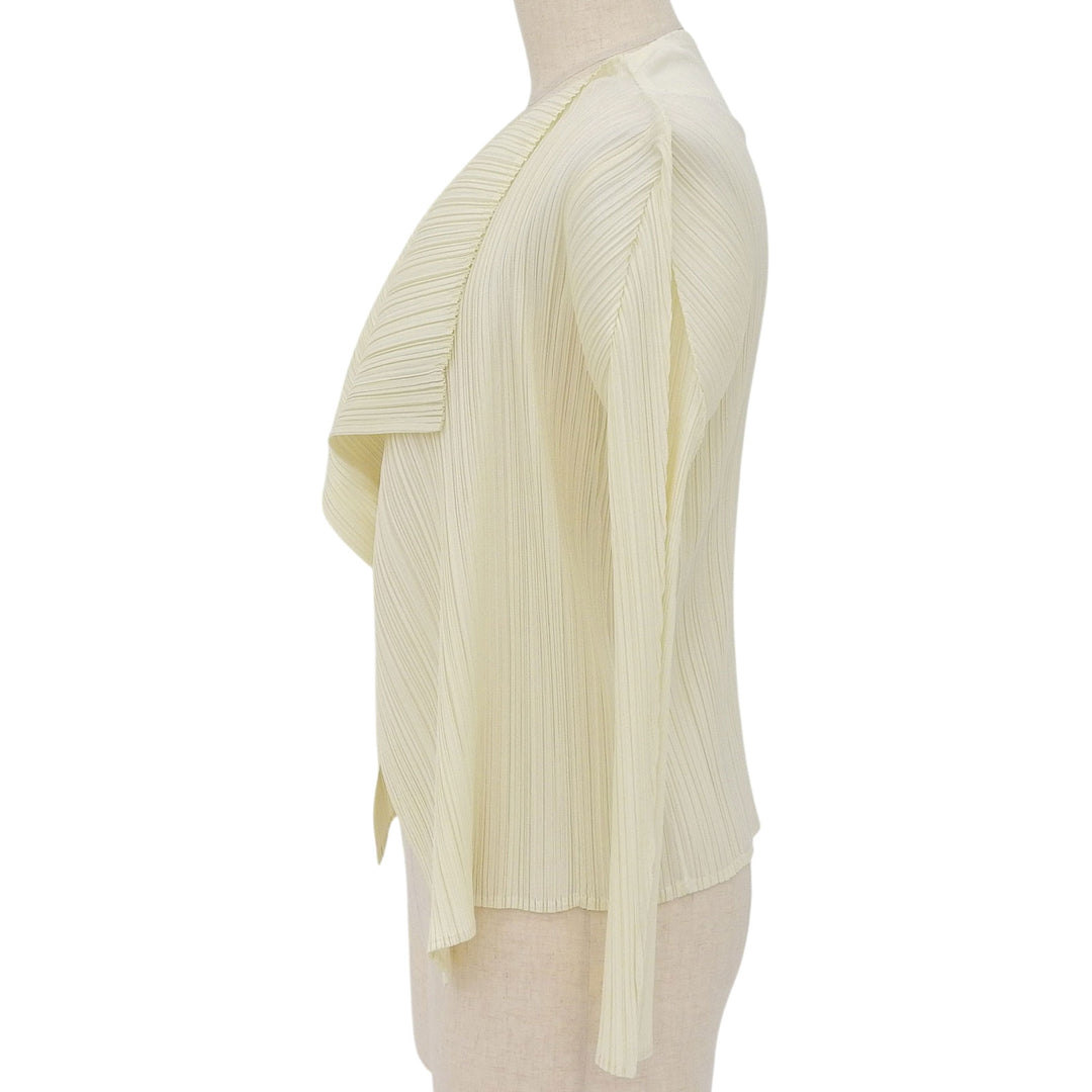 Excellent PLEATS PLEASE cardigan With logo button off white Women 3 PP31-JO129
