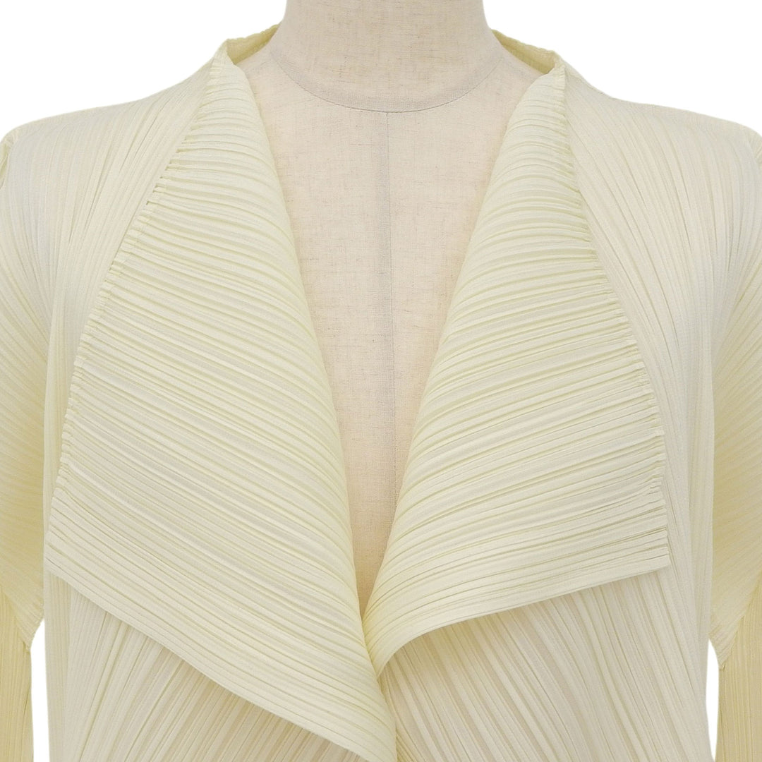 Excellent PLEATS PLEASE cardigan With logo button off white Women 3 PP31-JO129