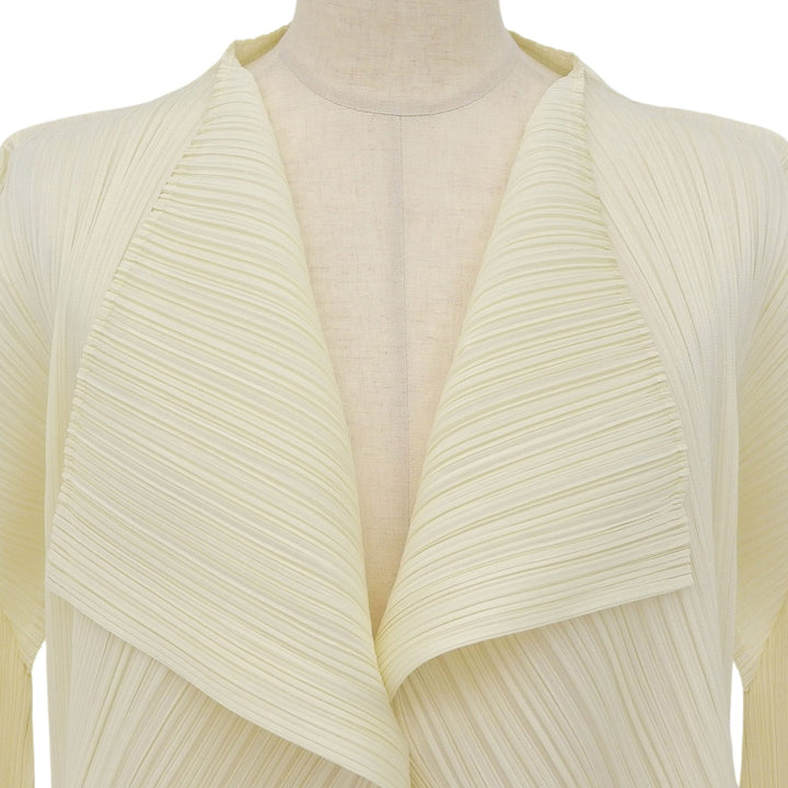 Excellent PLEATS PLEASE cardigan With logo button off white Women 3 PP31-JO129