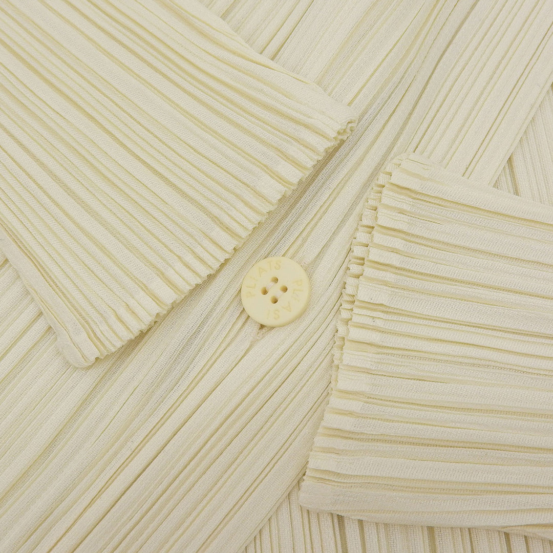 Excellent PLEATS PLEASE cardigan With logo button off white Women 3 PP31-JO129