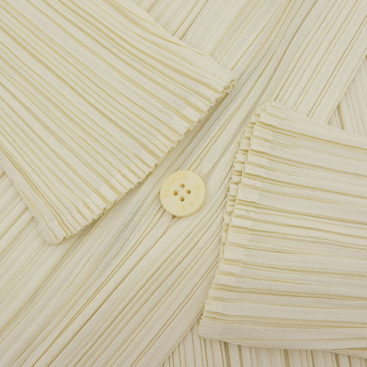Excellent PLEATS PLEASE cardigan With logo button off white Women 3 PP31-JO129