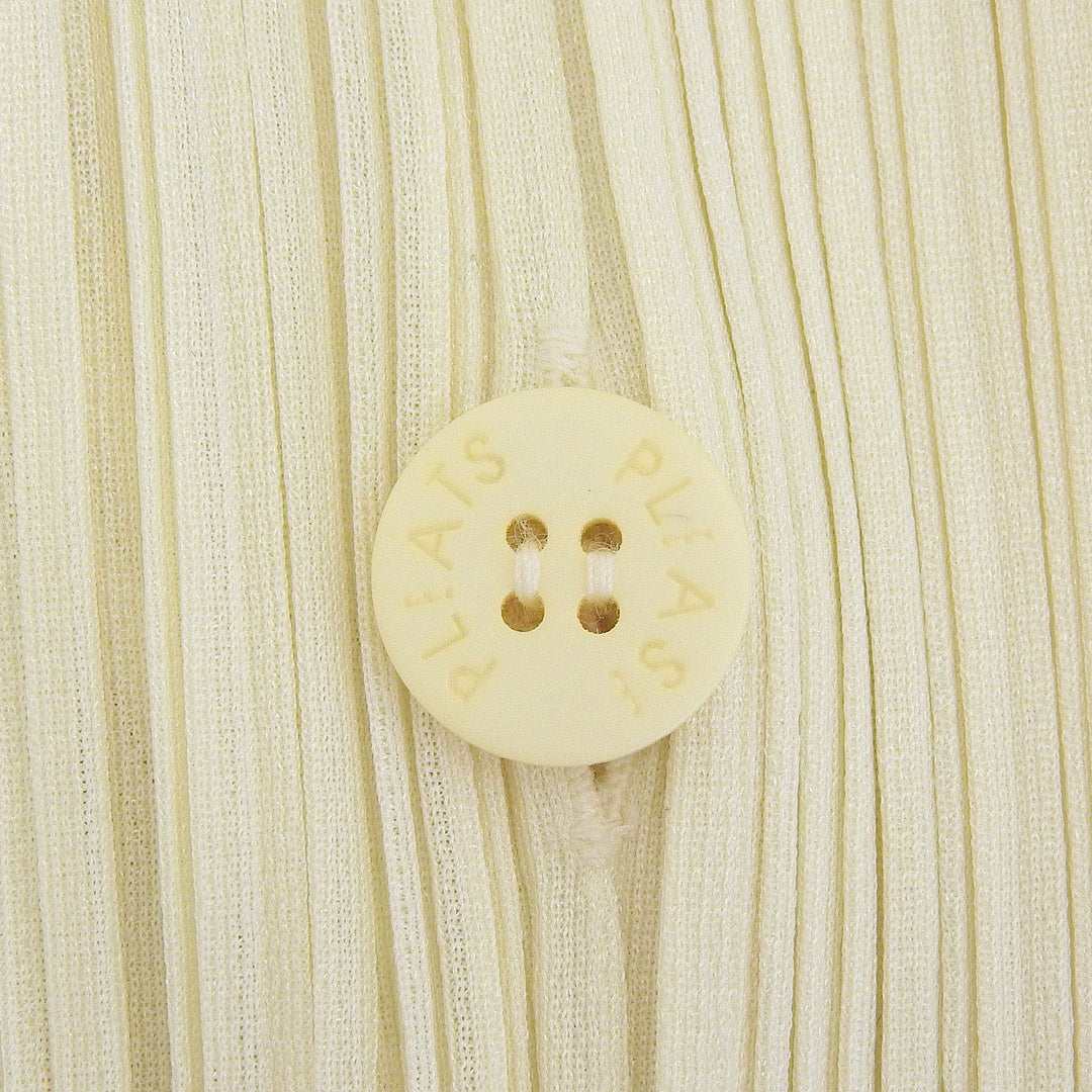 Excellent PLEATS PLEASE cardigan With logo button off white Women 3 PP31-JO129