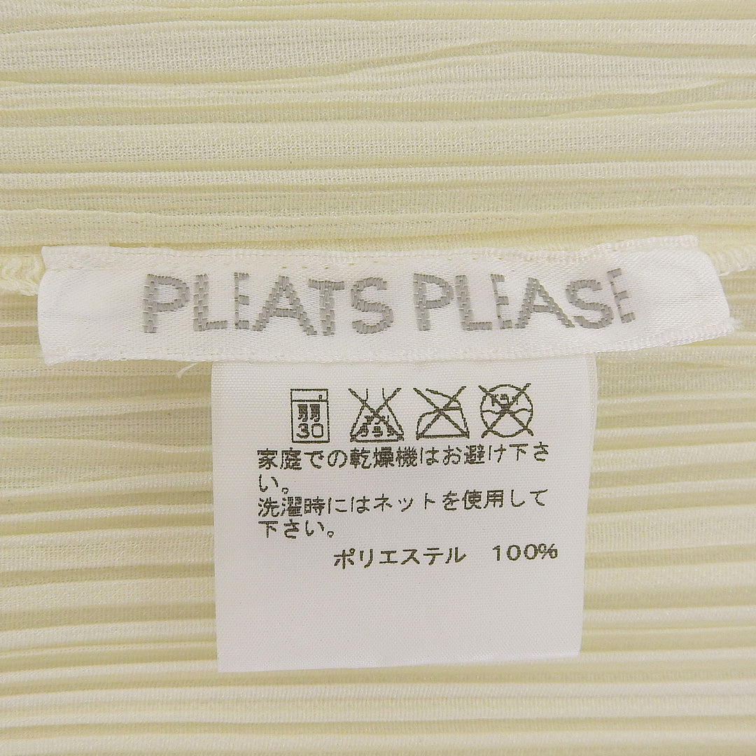 Excellent PLEATS PLEASE cardigan With logo button off white Women 3 PP31-JO129