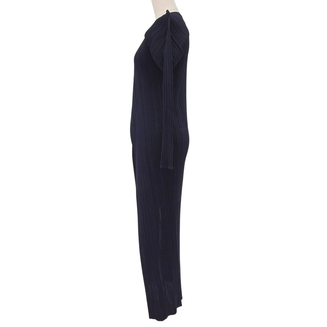 Excellent PLEATS PLEASE cardigan long Dark navy polyester Women 2 PP05-JA001