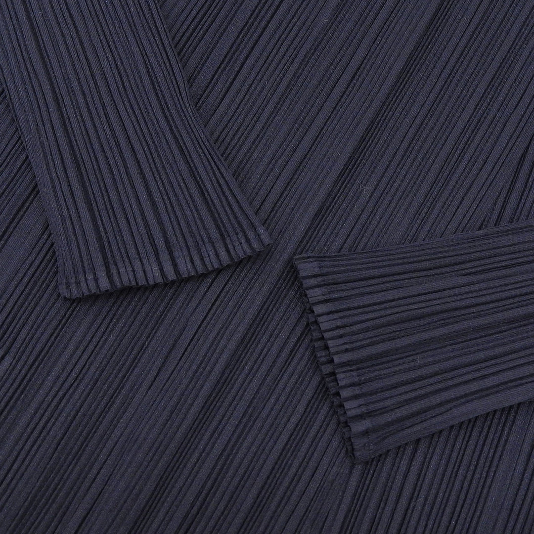 Excellent PLEATS PLEASE cardigan long Dark navy polyester Women 2 PP05-JA001