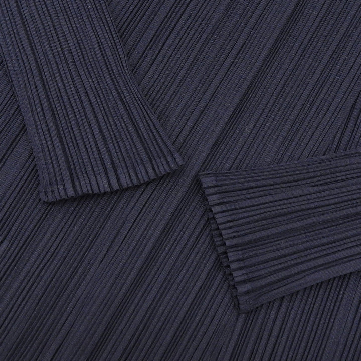 Excellent PLEATS PLEASE cardigan long Dark navy polyester Women 2 PP05-JA001