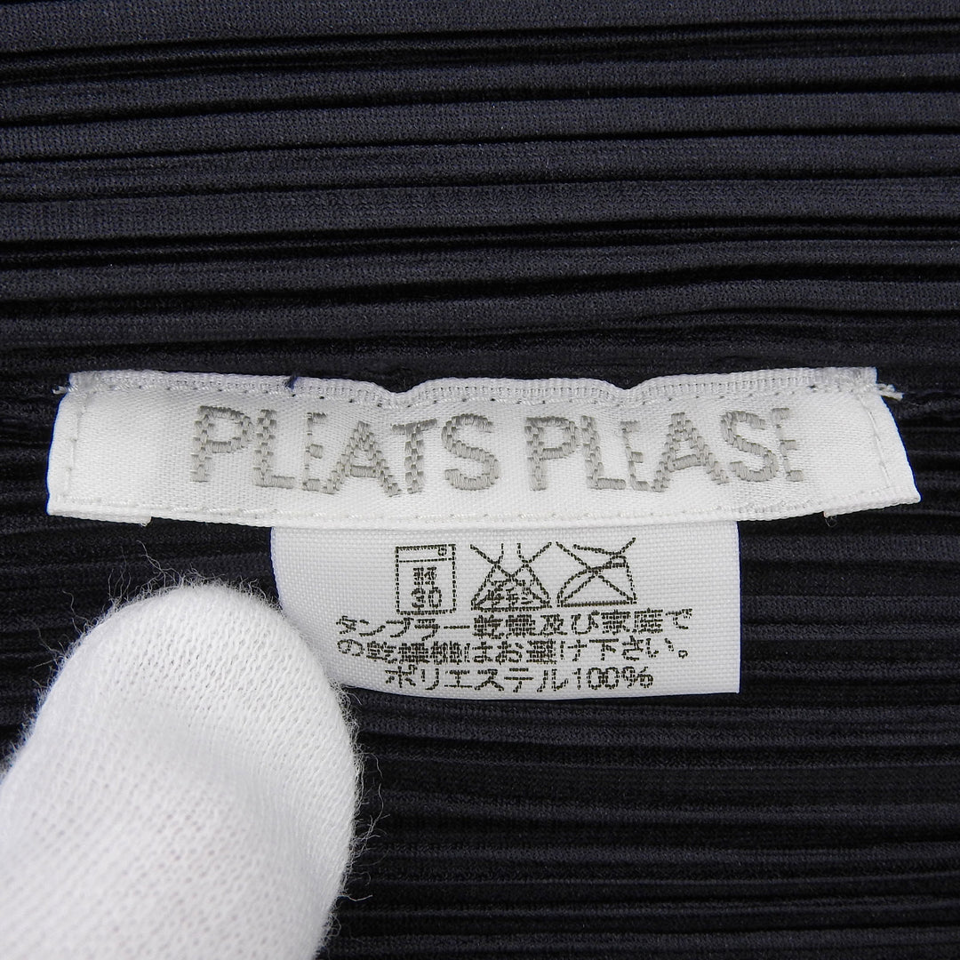 Excellent PLEATS PLEASE cardigan long Dark navy polyester Women 2 PP05-JA001