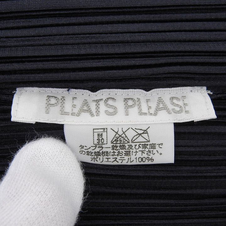 Excellent PLEATS PLEASE cardigan long Dark navy polyester Women 2 PP05-JA001