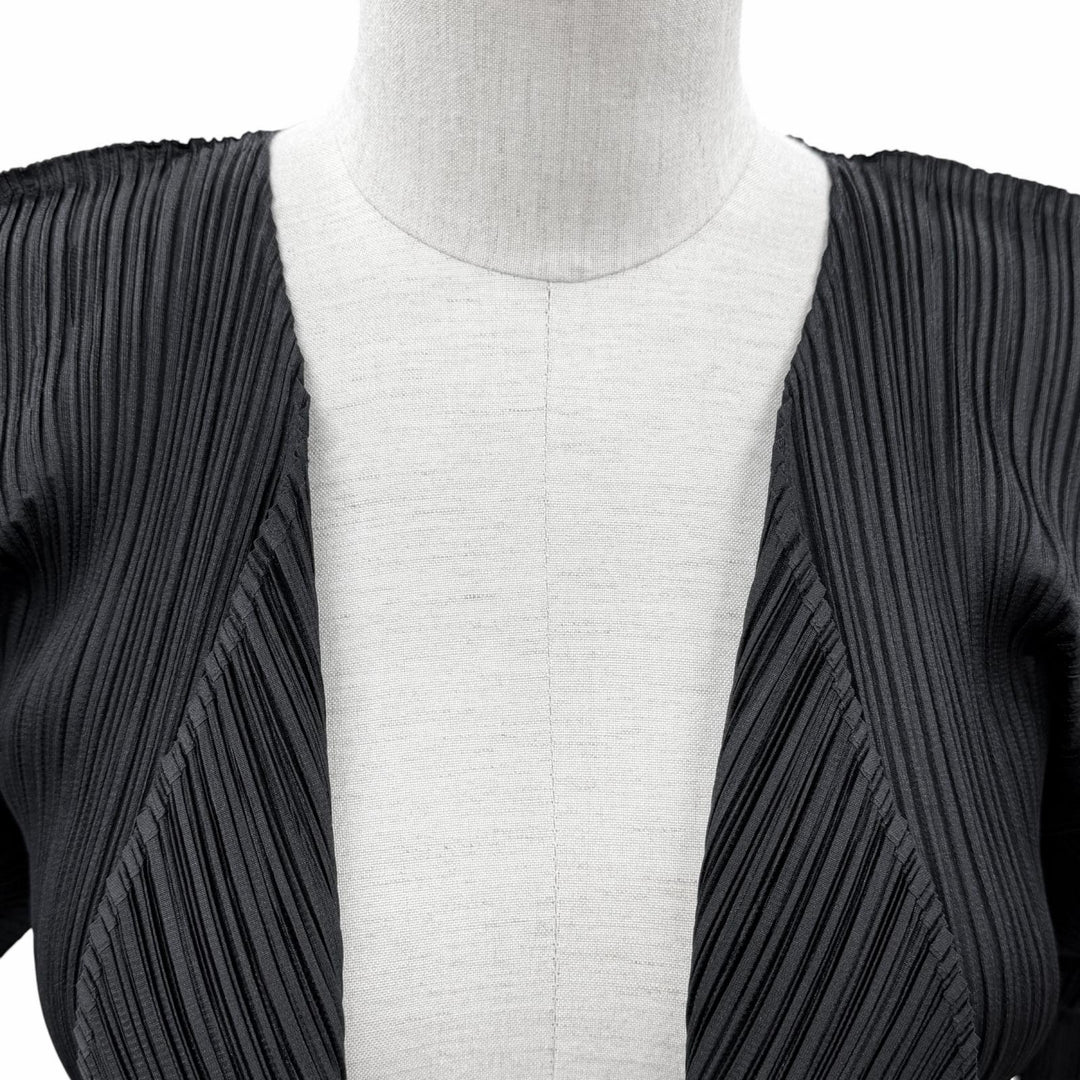 Excellent PLEATS PLEASE cardigan long Dark navy polyester Women 2 PP05-JA001