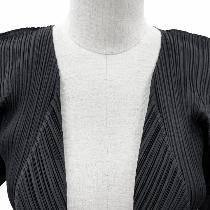 Excellent PLEATS PLEASE cardigan long Dark navy polyester Women 2 PP05-JA001