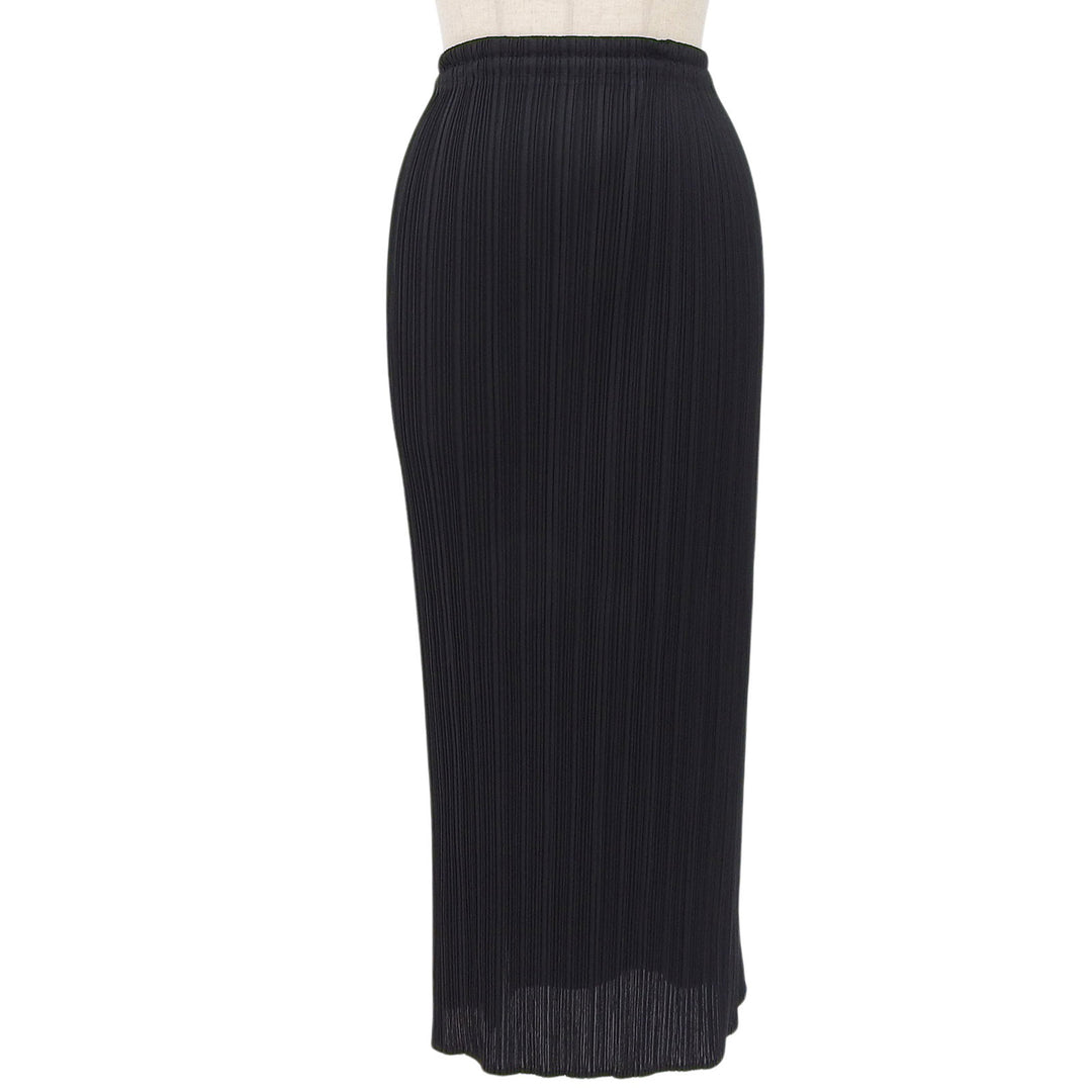 Excellent PLEATS PLEASE skirt Pleated long black polyester Women 2 PP05-JG001