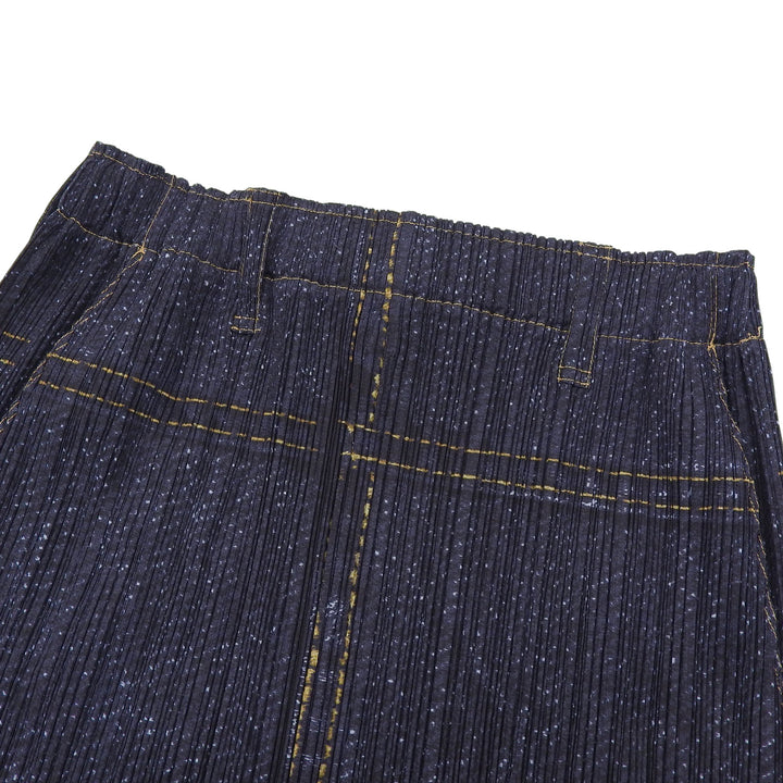 Great PLEATS PLEASE Pleated skirt denim transfer Navy Women 2 PP94-JG646