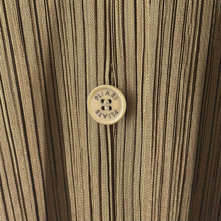 Excellent PLEATS PLEASE cardigan Logo button Brown polyester Women 4 PP31-JD443