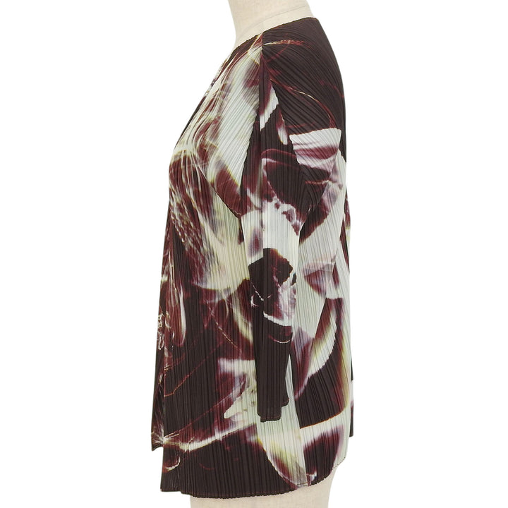 Excellent PLEATS PLEASE cardigan All-over print, open front Multi 3 PP41-JO666