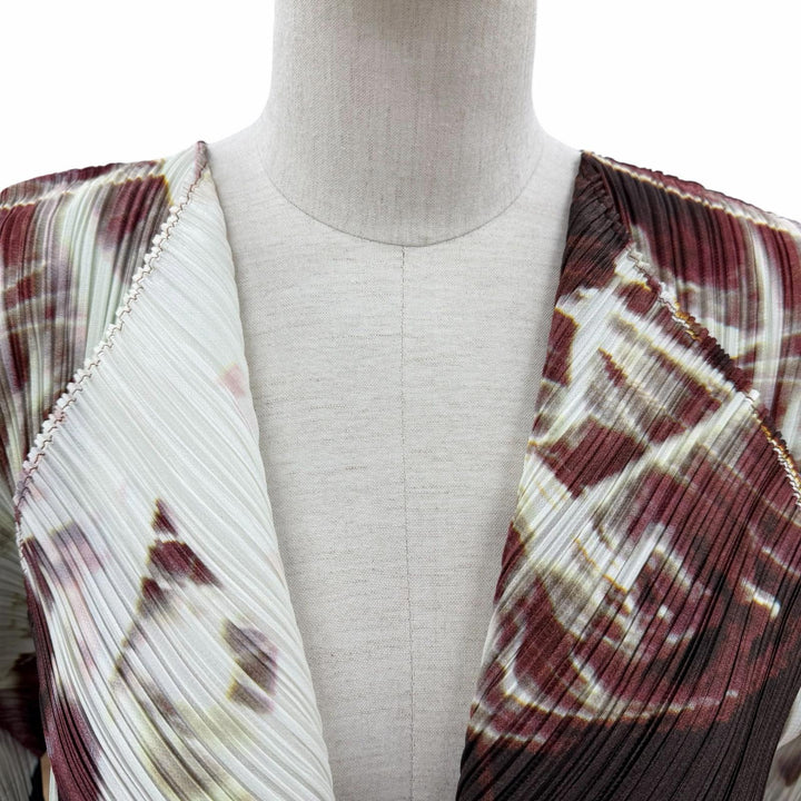 Excellent PLEATS PLEASE cardigan All-over print, open front Multi 3 PP41-JO666