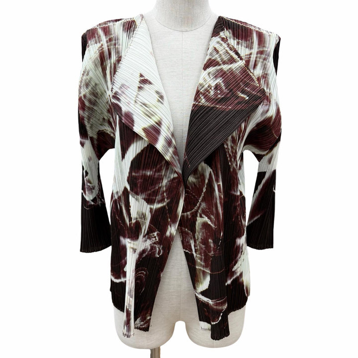 Excellent PLEATS PLEASE cardigan All-over print, open front Multi 3 PP41-JO666