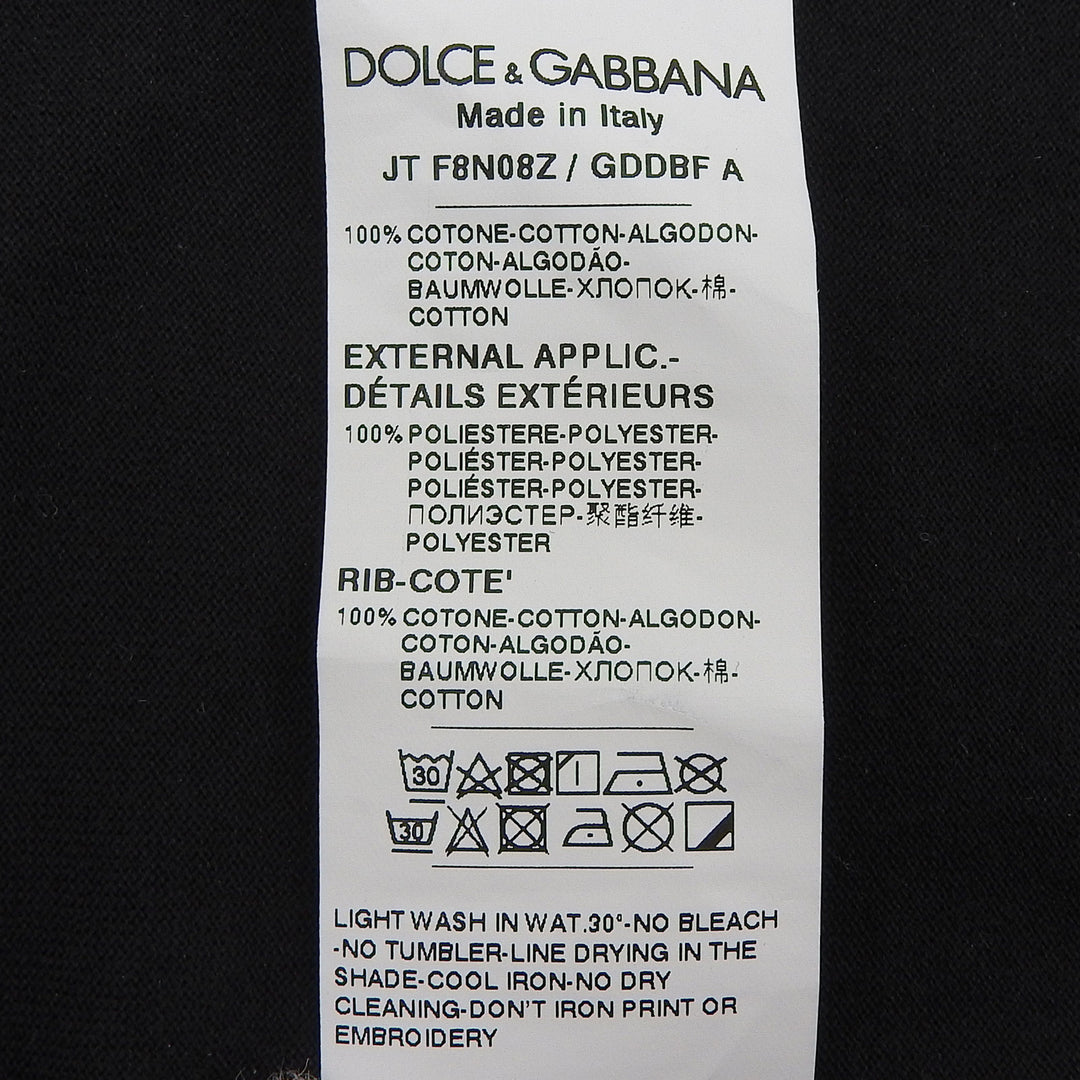 Pristine DOLCE&GABBANA Short sleeve T-shirt black cotton Women 36