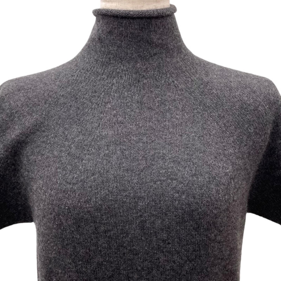 Excellent CHANEL one piece High-neck, short-sleeved, long knit cashmere P16144