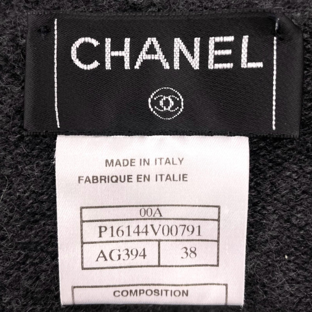 Excellent CHANEL one piece High-neck, short-sleeved, long knit cashmere P16144