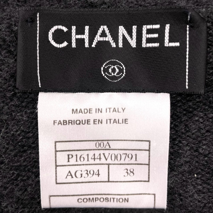 Excellent CHANEL one piece High-neck, short-sleeved, long knit cashmere P16144