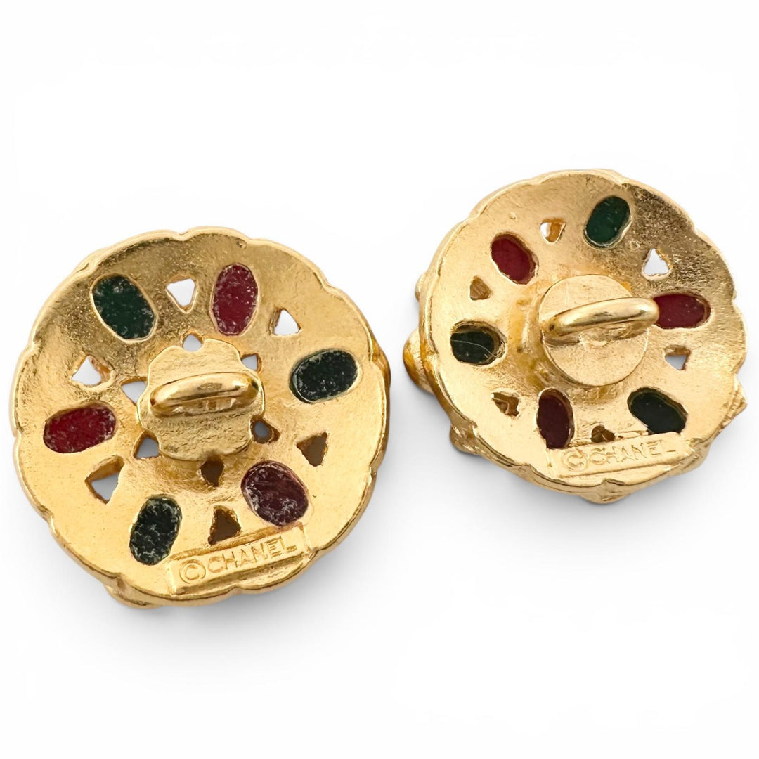 Great CHANEL button Gold buttons with logo on the back, set of 2, Gripoa gold