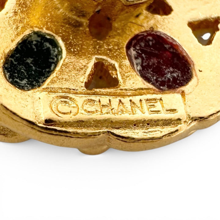 Great CHANEL button Gold buttons with logo on the back, set of 2, Gripoa gold