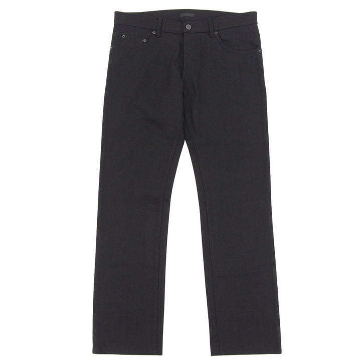 Pristine PRADA Denim pants Cotton pants with logo patch. black mens 33