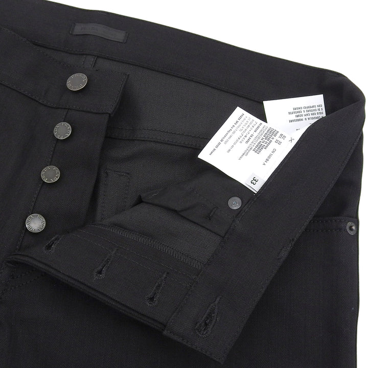 Pristine PRADA Denim pants Cotton pants with logo patch. black mens 33