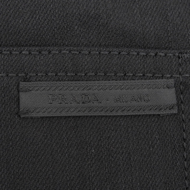 Pristine PRADA Denim pants Cotton pants with logo patch. black mens 33