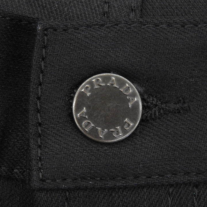 Pristine PRADA Denim pants Cotton pants with logo patch. black mens 33