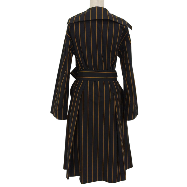 Excellent Vivienne Westwood coat Stripe Pattern Belted black cotton Women 00