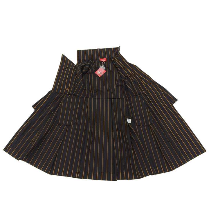 Excellent Vivienne Westwood coat Stripe Pattern Belted black cotton Women 00