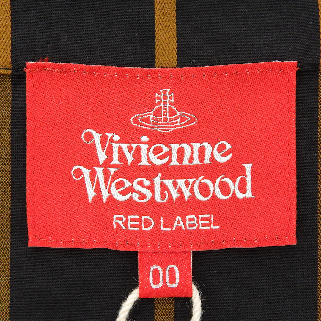 Excellent Vivienne Westwood coat Stripe Pattern Belted black cotton Women 00