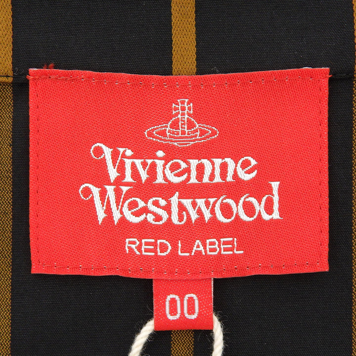 Excellent Vivienne Westwood coat Stripe Pattern Belted black cotton Women 00