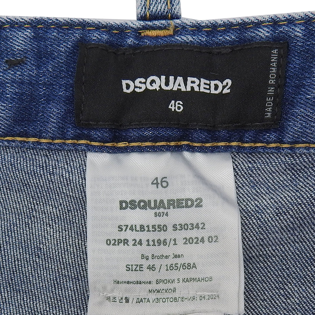 Great DSQUARED2 Denim pants BIG BROTHER JEAN Indigo cotton mens 46 S74LB1550