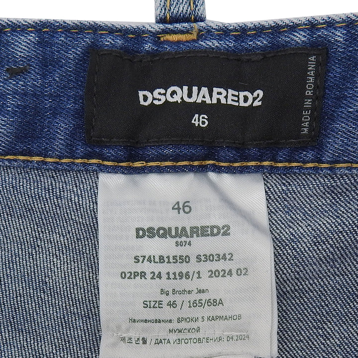 Great DSQUARED2 Denim pants BIG BROTHER JEAN Indigo cotton mens 46 S74LB1550