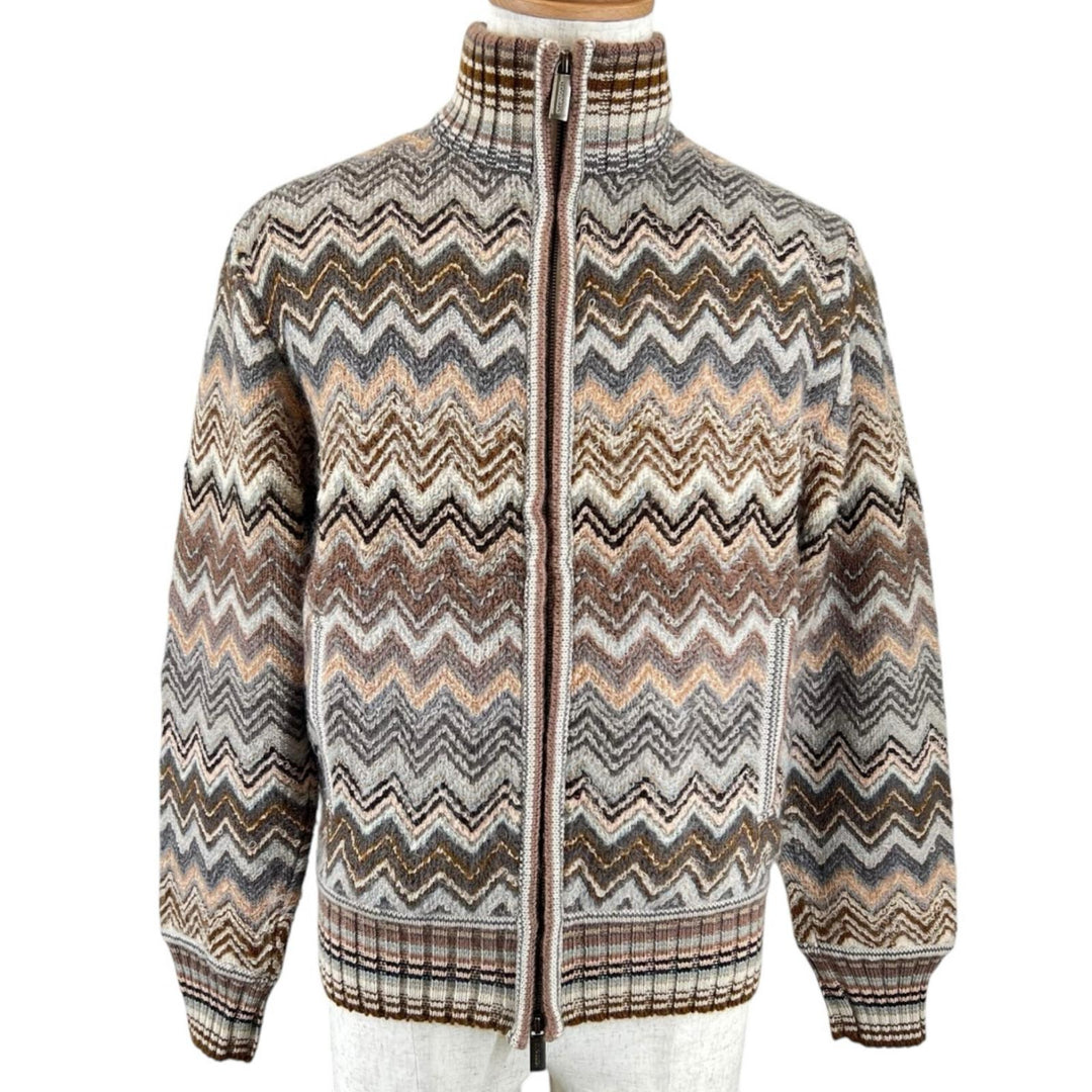 Great Missoni Jacket Zip-up high-neck knit Multi mohair mens IT 48