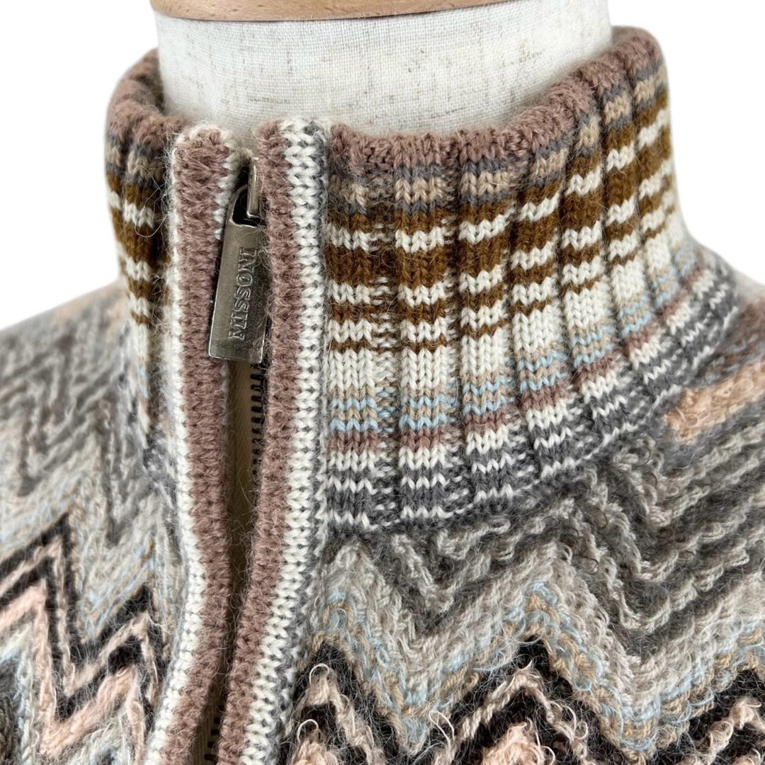 Great Missoni Jacket Zip-up high-neck knit Multi mohair mens IT 48