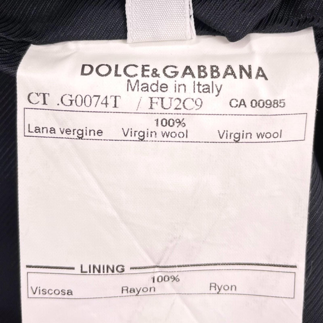Great DOLCE&GABBANA coat Peaked Label black Virgin wool 44