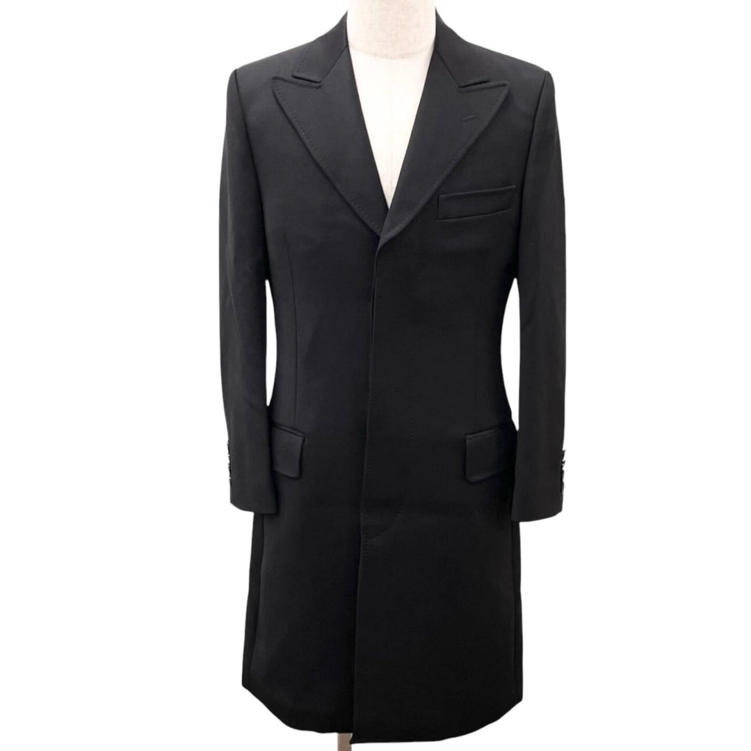 Great DOLCE&GABBANA coat Peaked Label black Virgin wool 44