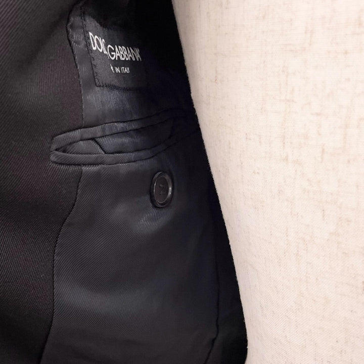 Great DOLCE&GABBANA coat Peaked Label black Virgin wool 44