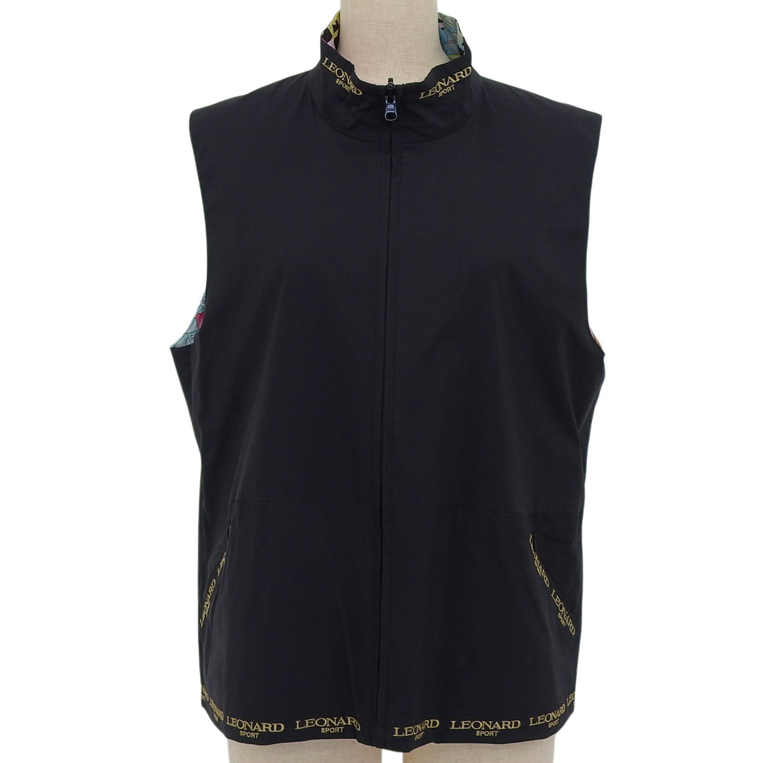 Great LEONARD SPORT Best Reversible floral pattern black polyester Women 44